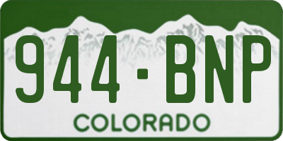 CO license plate 944BNP