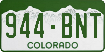 CO license plate 944BNT