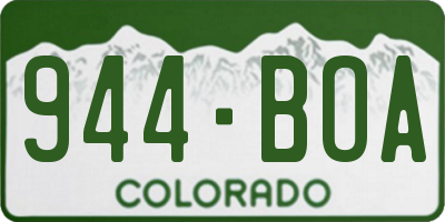 CO license plate 944BOA
