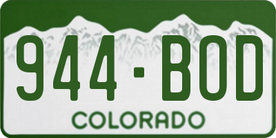 CO license plate 944BOD