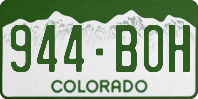CO license plate 944BOH