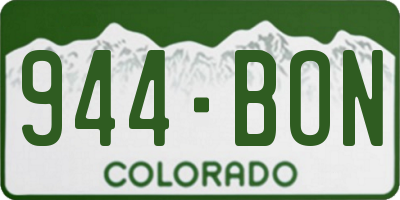 CO license plate 944BON