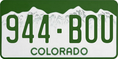 CO license plate 944BOU