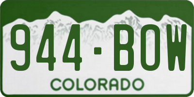 CO license plate 944BOW