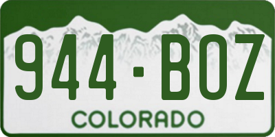 CO license plate 944BOZ