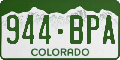 CO license plate 944BPA