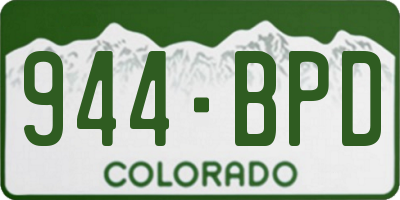 CO license plate 944BPD