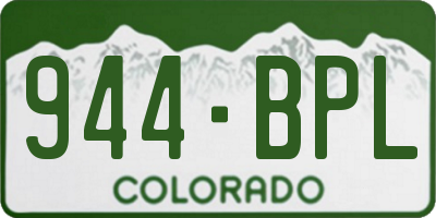 CO license plate 944BPL