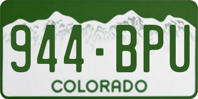 CO license plate 944BPU