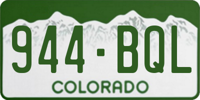 CO license plate 944BQL