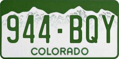 CO license plate 944BQY