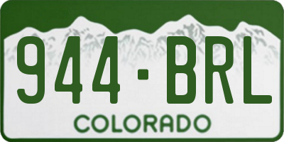 CO license plate 944BRL