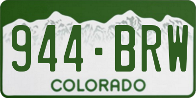 CO license plate 944BRW