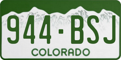 CO license plate 944BSJ