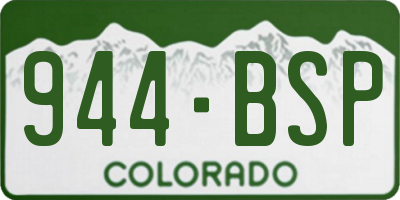 CO license plate 944BSP