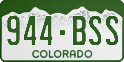 CO license plate 944BSS