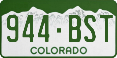 CO license plate 944BST