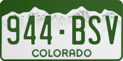 CO license plate 944BSV