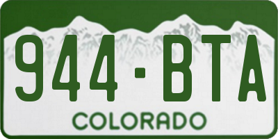 CO license plate 944BTA