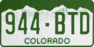 CO license plate 944BTD