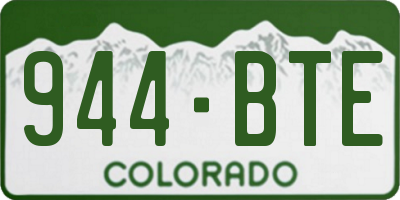 CO license plate 944BTE