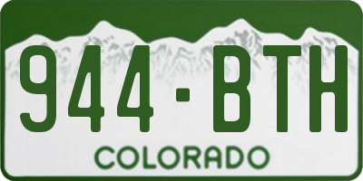 CO license plate 944BTH