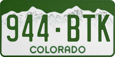CO license plate 944BTK