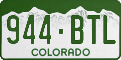 CO license plate 944BTL