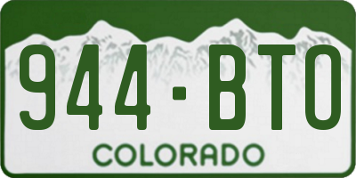 CO license plate 944BTO