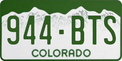 CO license plate 944BTS