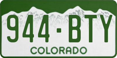 CO license plate 944BTY