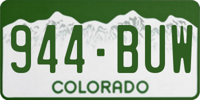 CO license plate 944BUW