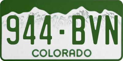 CO license plate 944BVN
