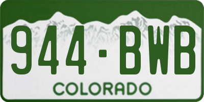 CO license plate 944BWB
