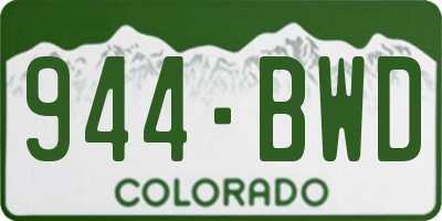 CO license plate 944BWD