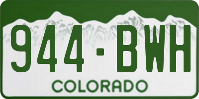 CO license plate 944BWH