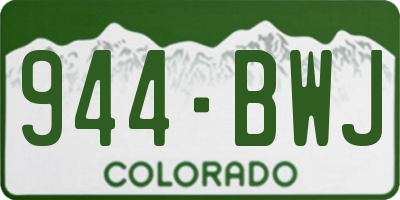 CO license plate 944BWJ