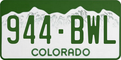 CO license plate 944BWL