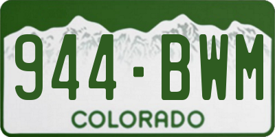 CO license plate 944BWM