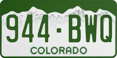 CO license plate 944BWQ