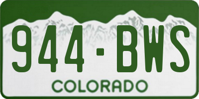 CO license plate 944BWS