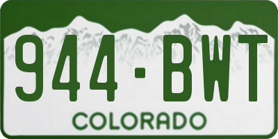 CO license plate 944BWT