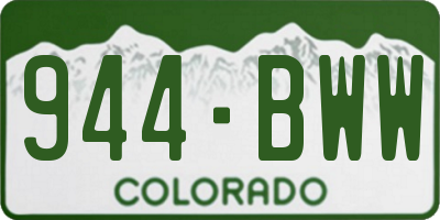 CO license plate 944BWW