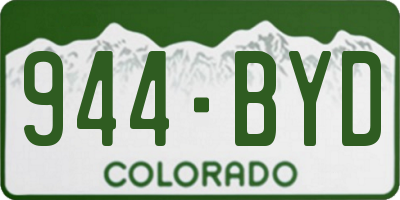 CO license plate 944BYD