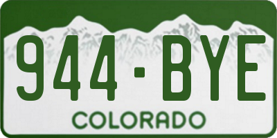 CO license plate 944BYE