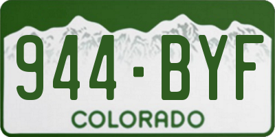 CO license plate 944BYF