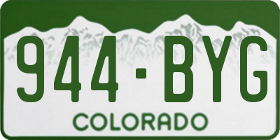 CO license plate 944BYG