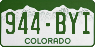 CO license plate 944BYI