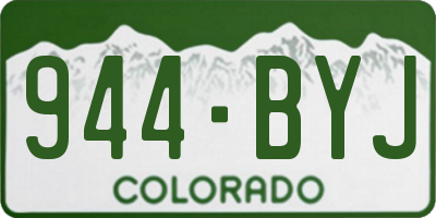CO license plate 944BYJ