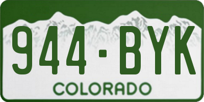 CO license plate 944BYK